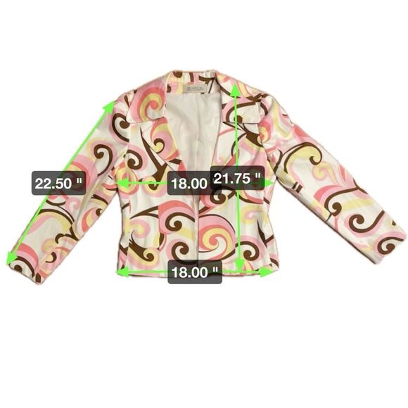 Harvé Benard Groovy 70s Swirl Pattern Women’s Blazer Jacket Size S Approx - Picture 6 of 6